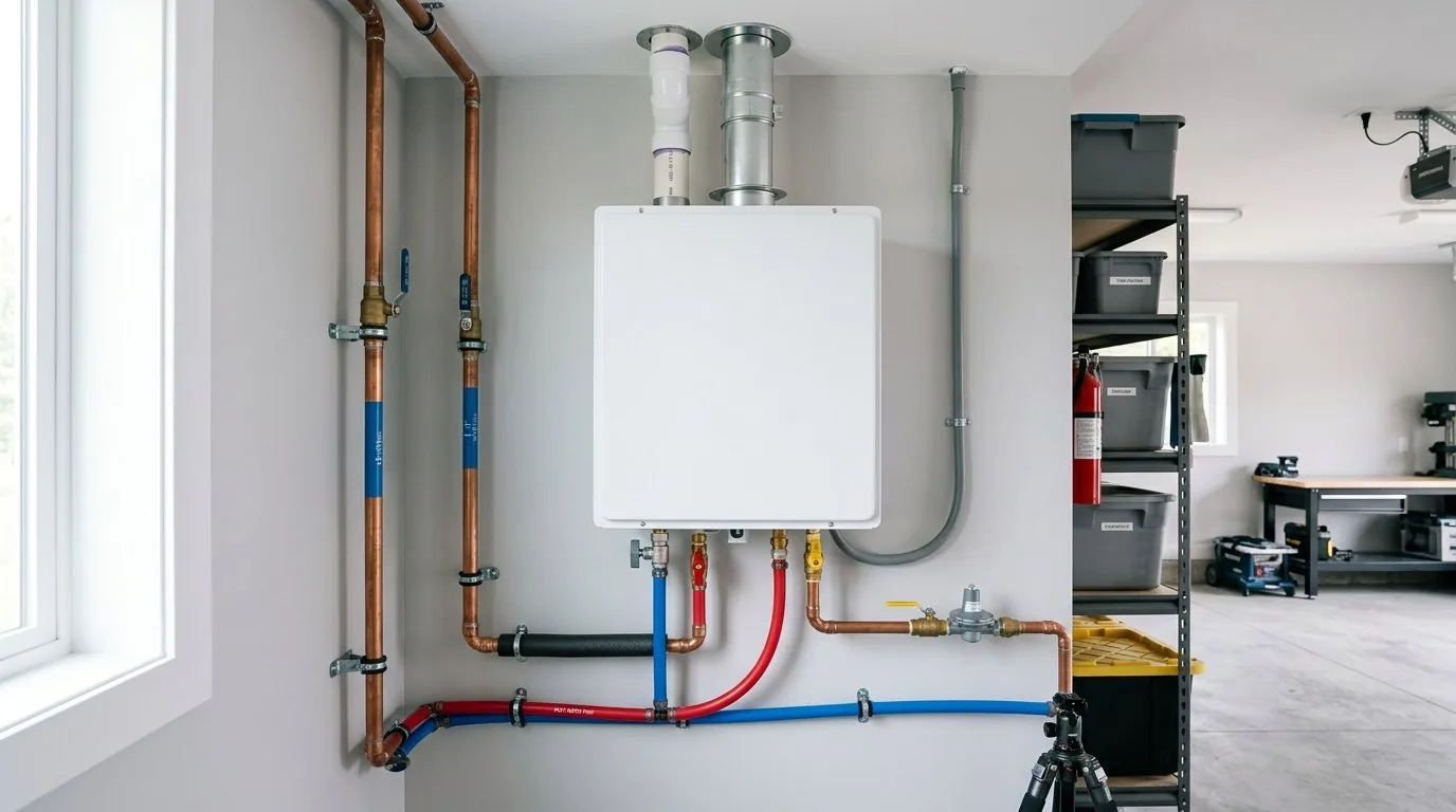 High-efficiency tankless water heater installation in Georgetown, TX